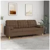 vidaXL Canapé 3 places avec oreillers décoratifs marron 180 cm tissu