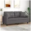 vidaXL Canapé 2 places avec oreillers décoratifs gris 140cm similicuir