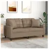 vidaXL Canapé 2 places avec oreillers cappuccino 140 cm similicuir