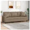 vidaXL Canapé 3 places avec oreillers cappuccino 180 cm similicuir
