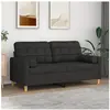 vidaXL Canapé 2 places avec oreillers décoratifs noir 140 cm tissu