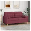 vidaXL Canapé 2 places avec oreillers bordeaux 140 cm tissu