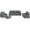 vidaXL Ensemble de canapés 4 pcs coussins gris foncé tissu