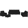 vidaXL Ensemble de canapés 4 pcs avec coussins Noir Tissu