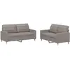 vidaXL Ensemble de canapés 2 pcs avec coussins Taupe Tissu