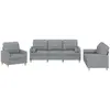 vidaXL Ensemble de canapés 4 pcs avec coussins Gris clair Tissu