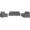 vidaXL Ensemble de canapés 3 pcs avec coussins Gris foncé Tissu