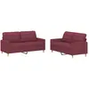 vidaXL Ensemble de canapés 3 pcs avec coussins Rouge bordeaux Tissu