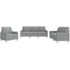 vidaXL Ensemble de canapés 3 pcs avec coussins Gris clair Tissu