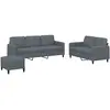 vidaXL Ensemble de canapés 3 pcs gris foncé velours