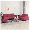 vidaXL Ensemble de canapés 3 pcs rouge bordeaux velours