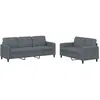 vidaXL Ensemble de canapés 2 pcs gris foncé velours