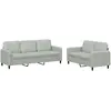 vidaXL Ensemble de canapés 2 pcs gris clair velours