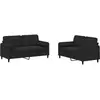 vidaXL Ensemble de canapés 2 pcs avec coussins noir velours
