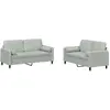 vidaXL Ensemble de canapés 2 pcs avec coussins gris clair velours