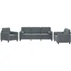 vidaXL Ensemble de canapés 3 pcs avec coussins gris foncé velours