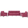 vidaXL Ensemble de canapés 3 pcs avec coussins rouge bordeaux velours
