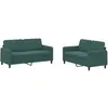 vidaXL Ensemble de canapés 2 pcs vert foncé velours