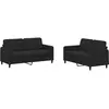 vidaXL Ensemble de canapés 2 pcs noir velours