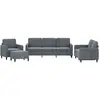 vidaXL Ensemble de canapés 4 pcs gris foncé velours