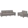 vidaXL Ensemble de canapés 3 pcs taupe tissu