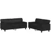 vidaXL Ensemble de canapés 2 pcs noir similicuir