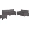 vidaXL Ensemble de canapés 3 pcs gris similicuir