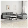 vidaXL Ensemble de canapés 2 pcs gris foncé tissu