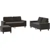 vidaXL Ensemble de canapés 3 pcs noir tissu