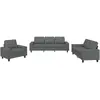 vidaXL Ensemble de canapés 3 pcs gris foncé tissu