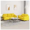 vidaXL Ensemble de canapés 2 pcs avec coussins jaune clair tissu
