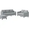vidaXL Ensemble de canapés 3 pcs coussins gris clair tissu