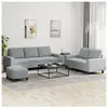 vidaXL Ensemble de canapés 3 pcs gris clair tissu
