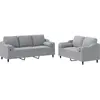 vidaXL Ensemble de canapés 2 pcs coussins gris clair tissu