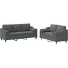 vidaXL Ensemble de canapés 2 pcs coussins gris foncé tissu