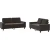 vidaXL Ensemble de canapés 2 pcs noir tissu