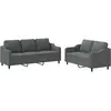 vidaXL Ensemble de canapés 2 pcs avec coussins Gris foncé Tissu