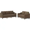 vidaXL Ensemble de canapés 2 pcs avec coussins Marron Tissu