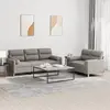 vidaXL Ensemble de canapés 2 pcs avec coussins taupe tissu