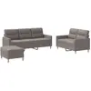 vidaXL Ensemble de canapés 3 pcs avec coussins taupe tissu