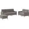 vidaXL Ensemble de canapés 3 pcs avec coussins Taupe Tissu