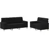vidaXL Ensemble de canapés 2 pcs avec coussins noir tissu