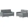 vidaXL Ensemble de canapés 2 pcs avec coussins Gris clair Tissu