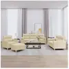 vidaXL Ensemble de canapés 4 pcs avec coussins crème tissu