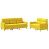vidaXL Ensemble de canapés 2 pcs avec coussins Jaune clair Tissu