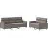 vidaXL Ensemble de canapés 2 pcs avec coussins Taupe Tissu