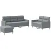vidaXL Ensemble de canapés 3 pcs avec coussins Gris clair Tissu