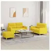 vidaXL Ensemble de canapés 3 pcs avec coussins Jaune clair Tissu