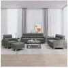 vidaXL Ensemble de canapés 4 pcs avec coussins Gris foncé Tissu