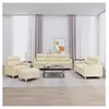 vidaXL Ensemble de canapés 4 pcs avec coussins Crème Tissu